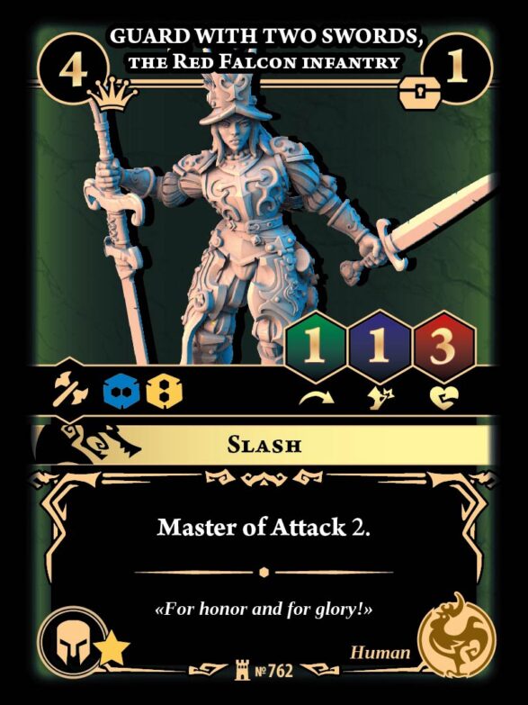 Guard with Two Swords, the Red Falcon infantry
