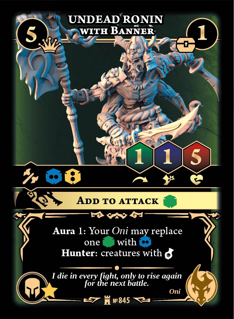 DMF character oni_845 Undead Ronin with Banner Undead Ronin with Banner - Image 1