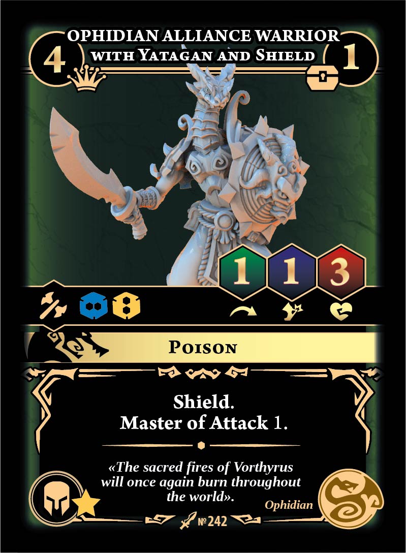 Ophidian Alliance Warrior with with Yatagan and Shield - Image 1